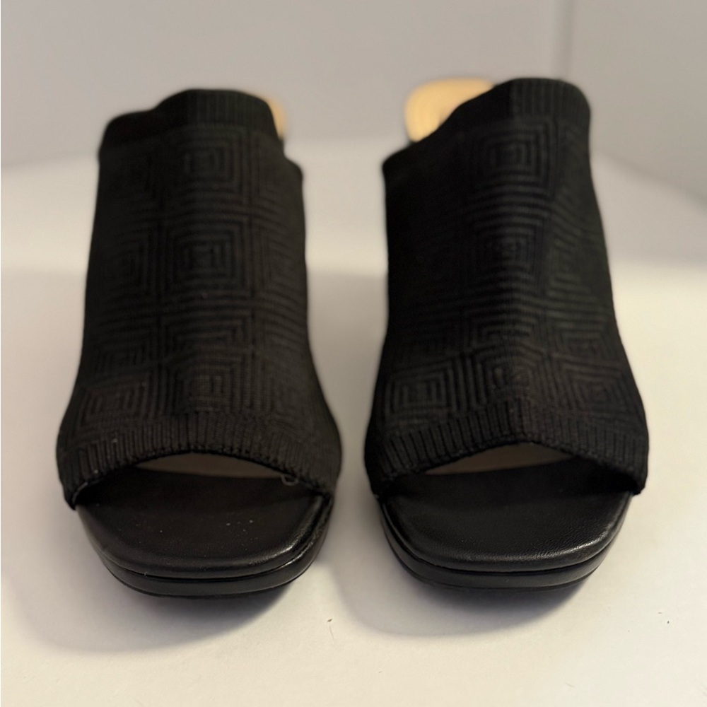 Nine West Aimie Black Open Toe Block Heels Women’s 8.5